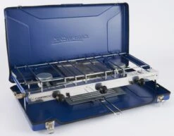 Campingaz Double Burner & Grill Camping Stove -Best Camping Equipment campingaz camping chef folding double burner grill stove 4 5220 p