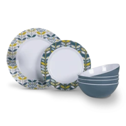 Kampa Dometic Flora Heritage 12 Piece Melamine Dinner Set