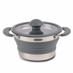 Kampa Folding Saucepan 1 L Grey Collapsible Camping Saucepan