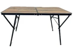 Liberty Leisure Large Height Adjustable Wood Effect Camping Table