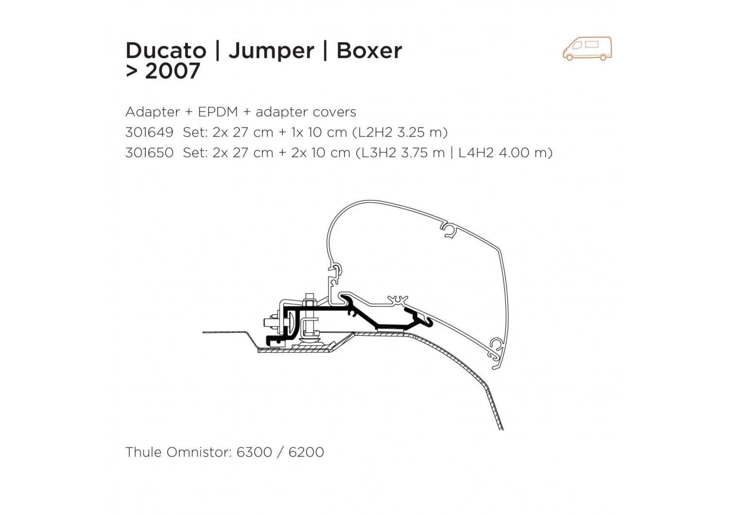 Thule Omnistor 6300 Ducato H2 L4 PACK 4.00 X 2.50m Awning & Bracket 2 Thule Omnistor 6300 Ducato H2 L4 PACK 4.00 X 2.50m Awning & Bracket - Image 2